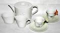 031236 KPM PORCELAIN TEA SET  2 LLADRO CUPS SAUCERS