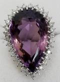 022126 ANTIQUE 33CT AMETHYST  DIAMOND RING