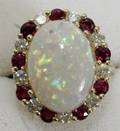 022125 1050 CT AUSTRALIAN OPAL DIAMOND  RUBY RING