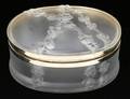 022115 LALIQUE BOX W RAISED RELIEF ROSE DESIGN