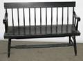 021269 PAINTED BLACK PINE DEACONS BENCH H 33 L 47