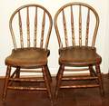 021248 CHESTNUT  OAK SIDE CHAIRS 19TH C SET OF 6