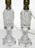 020169 ELECTRIFIED PRESSED GLASS OIL LAMPS H 9