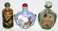 070147 CHINESE PORCELAIN  GLASS SNUFF BOTTLES H 3