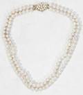 070114 657MM PEARL NECKLACE W GOLD CLASP