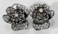 070113 GOLD 8 CT BLACK  WHITE DIAMOND EARRINGS