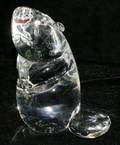 070156 STEUBEN CRYSTAL BEAVER W GARNET EYES