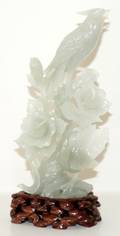 062149 JADE FIGURE OF BIRD ON BRANCH H 7