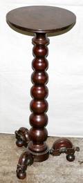 061280 MAHOGANY PEDESTALPLANT STAND H 29 DIA 12