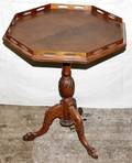 061277 MAHOGANY OCTAGONAL GALLERY TABLE C 1940