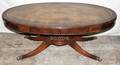 061276 DUNCAN PHYFE MAHOGANY COFFEE TABLE LEATHER TOP
