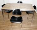 052215 HERMAN MILLER TABLE  4 SAARINEN STYLE CHAIRS