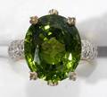 042151 15 CT PERIDOT 40 CT DIAMOND PAVE RING
