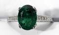 042148 292 CT EMERALD  DIAMOND RING 14KT GOLD