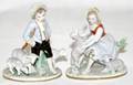 041363 SITZENDORF PORCELAIN BOY  GIRL W LAMBS
