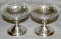 031276 STERLING COCKTAIL COMPOTES W CRYSTAL LINERS
