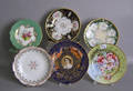 Eight painted porcelain plates to include Cauldon