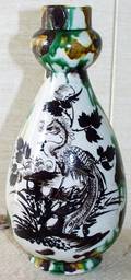 022131 CHINESE PHOENIX GLAZED POTTERY VASE H 95