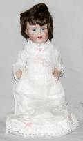 021301 NIPPON BISQUE HEAD DOLL W FIXED GLASS EYES