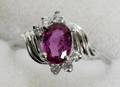 020230 1CT PURPLE SAPPHIRE DIAMOND  GOLD RING