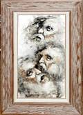 070182 KIRSCH OIL ON CANVAS THREE BEARDED FACES