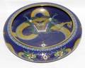 062203 CHINESE CLOISONN LOW BOWL H 33 DIA 12