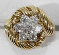 052242 14KT GOLD  110 CT DIAMOND CLUSTER RING