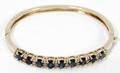 052238 14K GOLD SAPPHIRE  20 DIAMOND BANGLE BRACELET