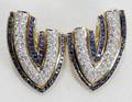 052237 18K DIAMOND 284CT SAPPHIRE 386CT EARRINGS