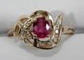 050220 12CT SPINEL 6CT DIAMOND  14 KT GOLD RING