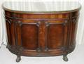 042198 WALNUT DEMILUNE CONSOLE C 1920 H 34