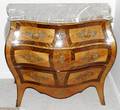 042195 FRENCH INLAID  PARQUETRY BOMBE COMMODE H31