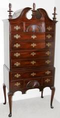 042190 KINDEL QUEEN ANNE STYLE MAHOGANY HIGHBOY H80