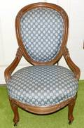 041385 VICTORIAN WALNUT LADYS CHAIR 19TH C