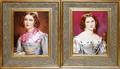 040289 PAINTINGS ON PORCELAIN FEMALE PORTRAITS