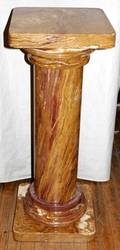 032140 BROWN VEINED ONYX PEDESTAL H 36 W 14