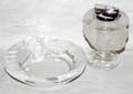 031303 LALIQUE CRYSTAL ASHTRAY  LIGHTER SET H 5