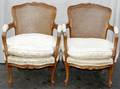 022212 LOUIS XV STYLE WALNUT BOUDOIR ARMCHAIRS