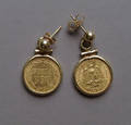 Dos Pesos yellow gold frame earrings 1945
