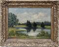 022189 FRANZ BARON COURTENS OIL ON CANVAS LANDSCAPE