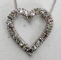 021323 WHITE GOLD  DIAMOND HEART PENDANT W CHAIN