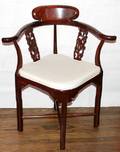 070238 CHINESE CARVED ROSEWOOD CORNER CHAIRS
