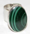 070242 STERLING MALACHITE RING DESIGNER STYLE