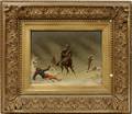 052290 CHRISTIAN SELL OIL ON PANEL MILITARY SCENE