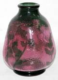 052279 DAUM NANCY OVERLAY GLASS VASE H 83 W 6