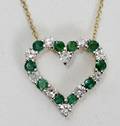052270 150 EMERALD  138 CT DIAMOND HEART PENDANT