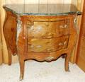 051272 LOUIS XV STYLE BURLE WALNUT  MAHOGANY COMMODE