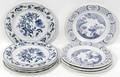 050279 OLD CHELSEA BLUE DANUBE ONION PORCELAIN PLATES