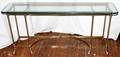 050267 BRASS  GLASS COFFEE TABLE  CONSOLE TABLE
