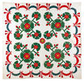 Applique whig rose quilt 19th c
